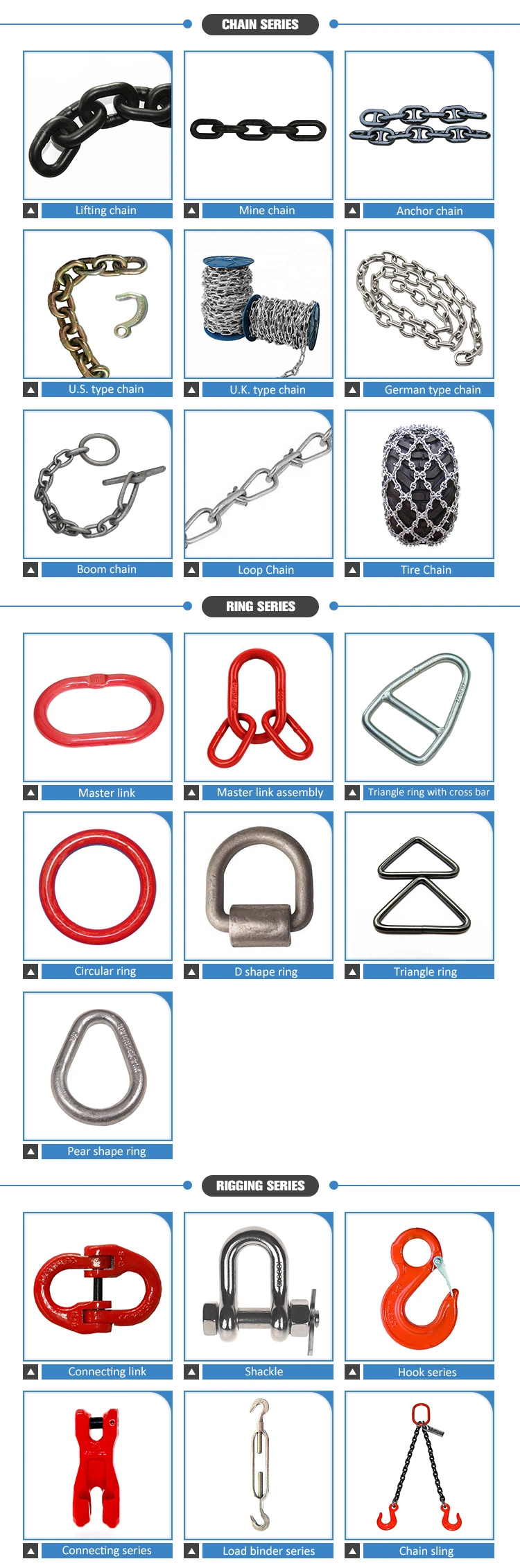 High Strength U. S. /U. K/German Stainless Steel/Carbon/Alloy Steel Link/Tire Chain for Boom/Anchor/Mine/Load/Antiskid with CE/ISO/Mtc/BV/CCS Certificate