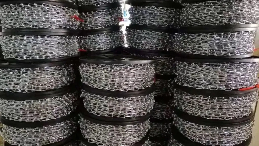 1mm Diameter Galvanized Double Loop Link Chain DIN5686 Weldless Knotted Link Chain 316 Stainless Steel Link Chain